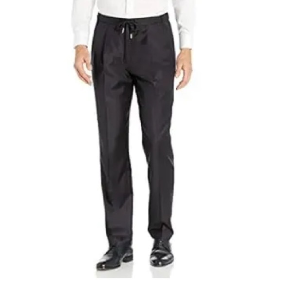 NWT 30x34 Italian 100% Wool Drawstring Gray Classic Business Slacks button/zip - Picture 1 of 16